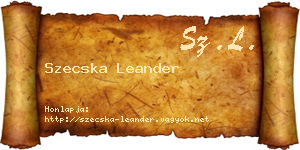 Szecska Leander névjegykártya